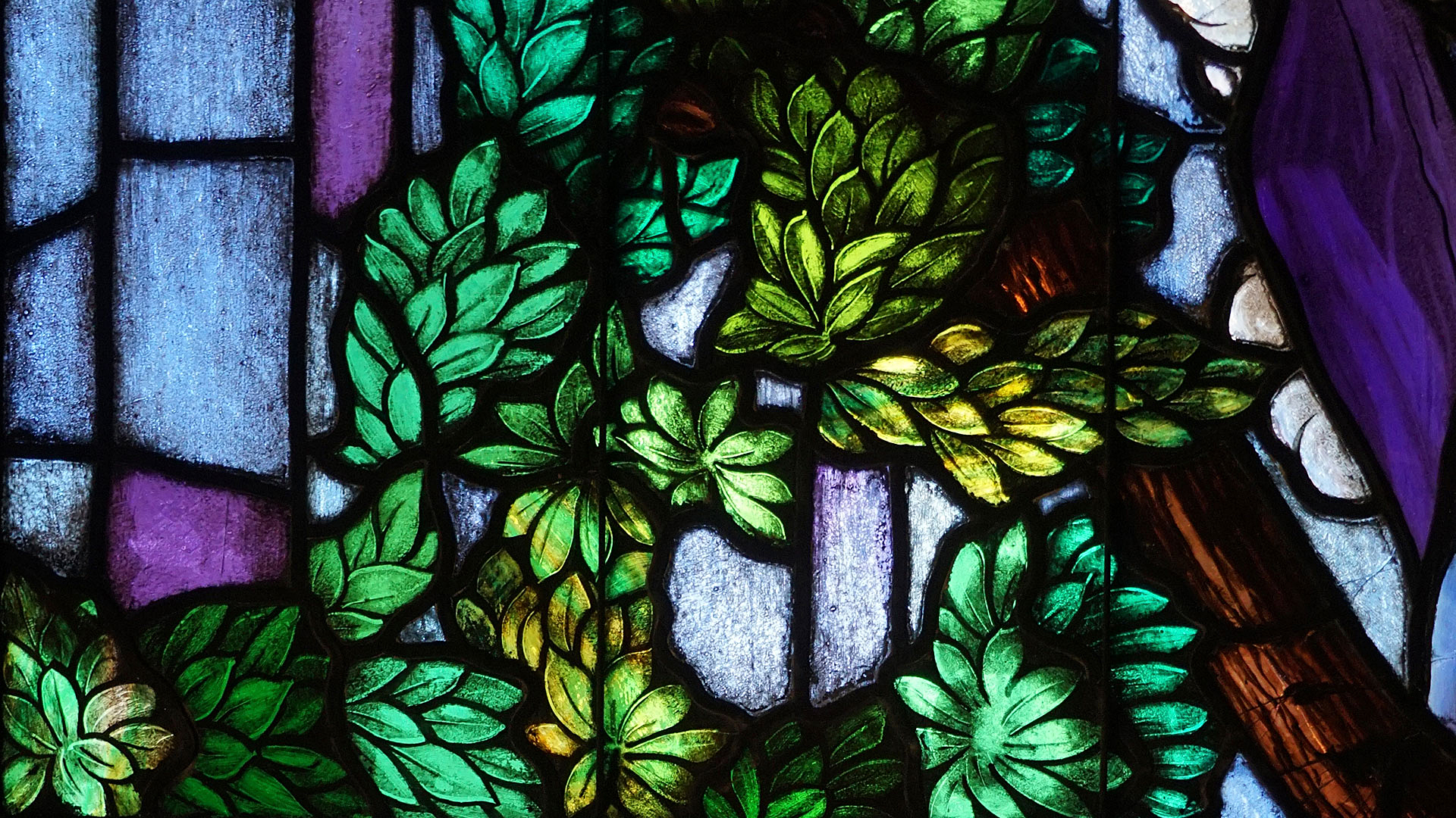 Stained glass leaves